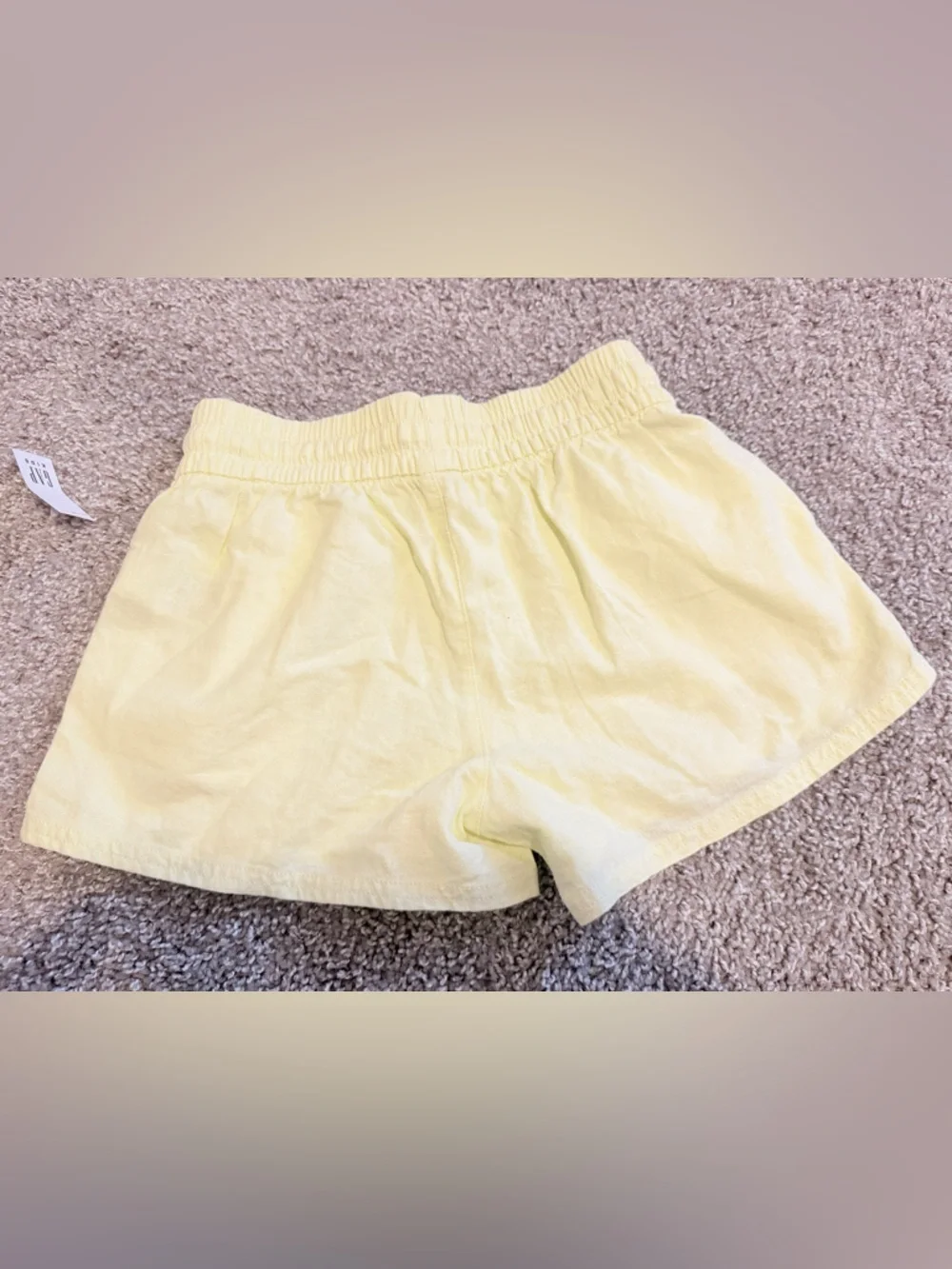 Gap Kids Linen Blend Shorts Size 10 Large Yellow Elastic Waist Lightweight NWT